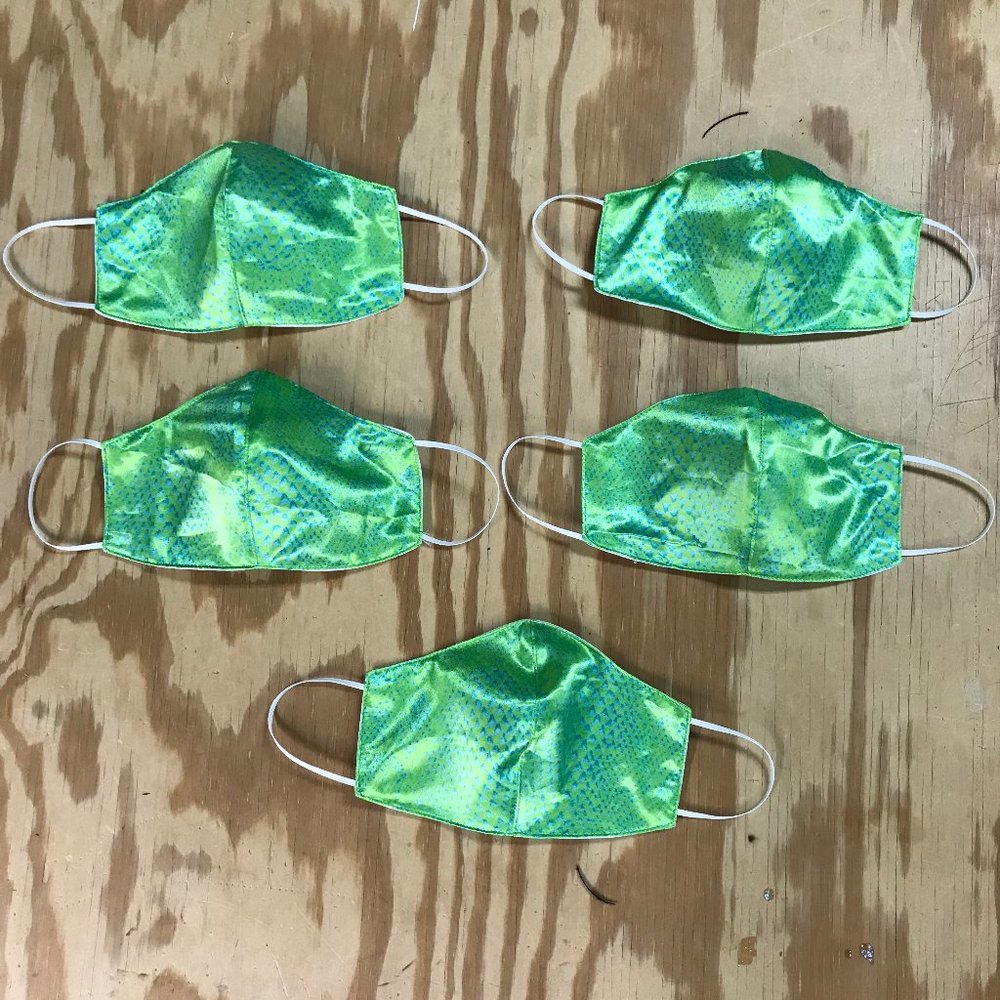 Homemade Polyester Silk Fabric Face Mask Lot of 5